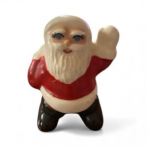 Vintage 1950's Porcelain Santa Claus Candy Cane Holder 5 "
